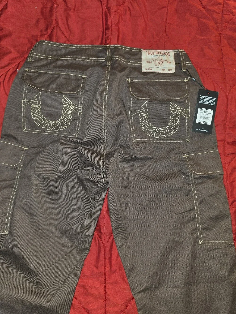 True Religion FIRE! NWT! Cargo SN Pant w/Embellished HS Outline in Bracken. 30
